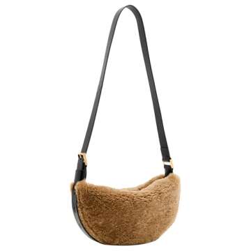 AllSaints Half Moon Crossbody Bag in Teddy Brown