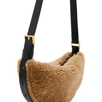 AllSaints Half Moon Crossbody Bag in Teddy Brown