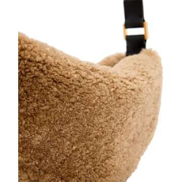 AllSaints Half Moon Crossbody Bag in Teddy Brown