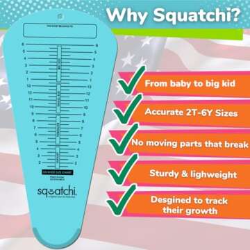 Squatchi Shoe Sizer for Kids | Accurate Home Measuring Device