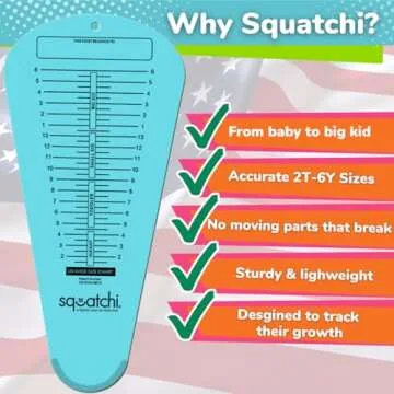 Squatchi Shoe Sizer for Kids | Accurate Home Measuring Device