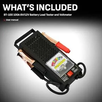 Schumacher Electric 2-in-1, Battery Load Tester and Voltmeter, BT-100-100 Amp, Easy-to-Read and Accurate, Heavy-Duty Clamps, Durable Steel Case, 1 Unit - Black