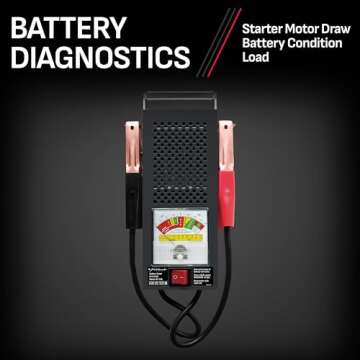 Schumacher Electric 2-in-1, Battery Load Tester and Voltmeter, BT-100-100 Amp, Easy-to-Read and Accurate, Heavy-Duty Clamps, Durable Steel Case, 1 Unit - Black