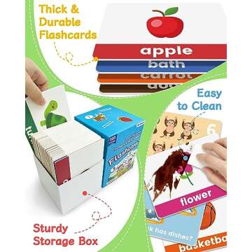 Exorany 101 Toddler Flash Cards - Objects, Numbers & Games, Preschool Kindergarten Toddler Learning Activities, Flash Cards for Toddlers 1-2 2-4 Years, Learning Educational Toys for 1 2 3 Year Old