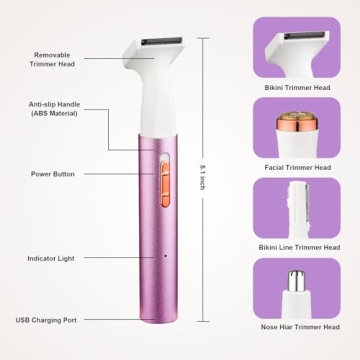 Electric Razor for Women, 4IN1 Mini Portable Hair Remover