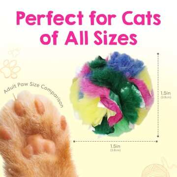 Mini Crinkle Balls for Cats 1.5 Inch (4-Pack) - Multi-Color Cat Toys - Canadian-Made Cat Crinkle Balls for Indoor Cats