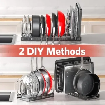 ORDORA Pots and Pans Organizer with Adjustable Dividers