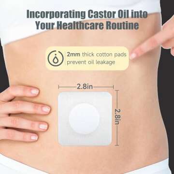 10Pcs Castor Oil Pack Wrap, Highly Absorbent Self-Adhesive Castor Oil Wrap Organic Cotton, No Wash, Easy to Use, Anti-Seepage(Oil Not Included)
