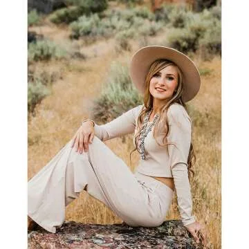 Ribbed Knit Two Piece Lounge Set for Women