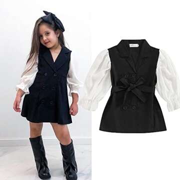Toddler Girls Tulle Puff Long Sleeve Fashion Blouse Top for Spring Summer