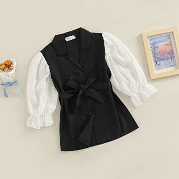 Toddler Baby Girl Tulle Puff Long Sleeve Blouse