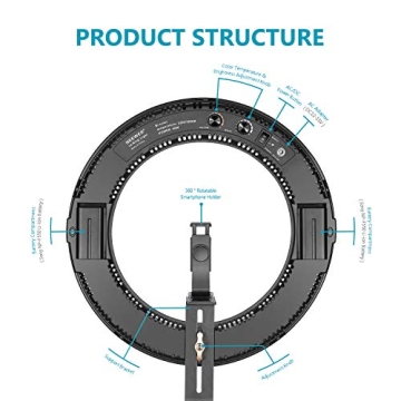 Neewer 14-inch Outer Dimmable Bi-color LED Ring Light Kit