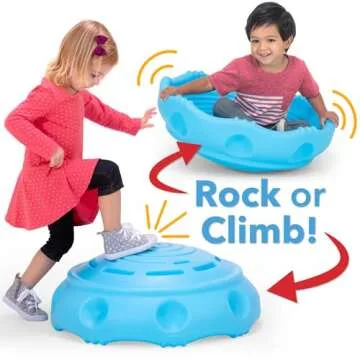Simplay3 Two Sided Rock Around Wobble Disk and Climbing Dome for Toddlers and Kids - Rocking and Cli...