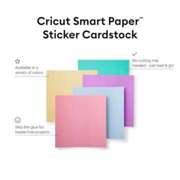 Cricut Smart Paper Sticker Cardstock - 10 Sheets - 13in x 13in - Adhesive Paper for Stickers - Compa...