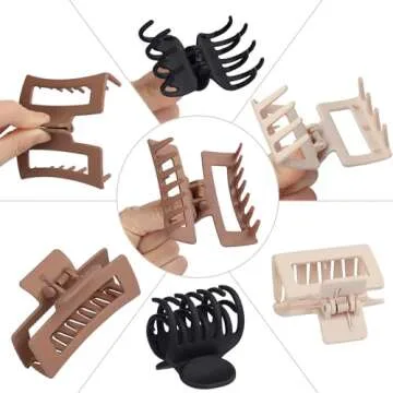 CHANDAT Medium Claw Hair Clips Set - 9 Durable Clips
