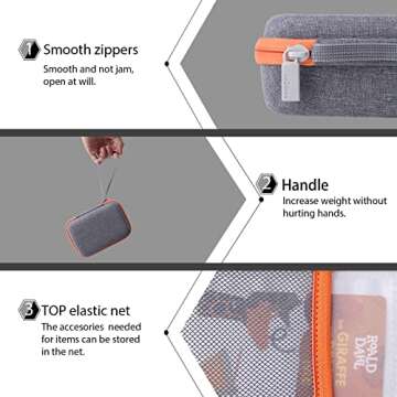 co2CREA Hard Case Compatible with Yoto Mini 2024 Edition Kids Audio Music Player Children Speaker Plays Audiobook Cards Radio and Card Case Hold up to Yoto 36 Cards, Grey Case