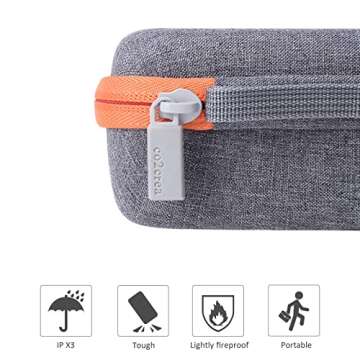 co2CREA Hard Case Compatible with Yoto Mini 2024 Edition Kids Audio Music Player Children Speaker Plays Audiobook Cards Radio and Card Case Hold up to Yoto 36 Cards, Grey Case