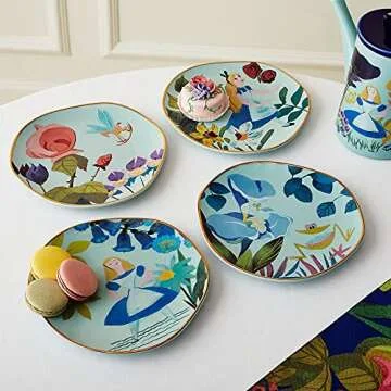 Disney Alice in Wonderland by Mary Blair 4-piece Dessert Plate Set