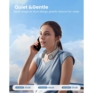 Gaiatop Portable Neck Fan Ultra-Quiet Rechargeable Cooling