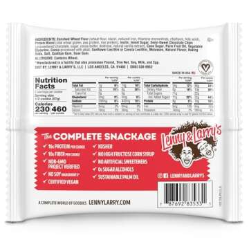 Lenny & Larry's The Complete Cookie, Double Chocolate, Soft Baked, 16g Plant Protein, Vegan, Non-GMO, 4 Ounce Cookie (Pack of 12)