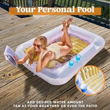 Sloosh Inflatable Tanning Pool Float for Ultimate Relaxation