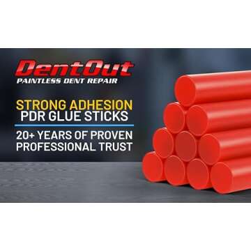 DentOut Monstrous Red PDR Glue Sticks (10 Pack) - Professional Paintless Dent Repair Adhesive
