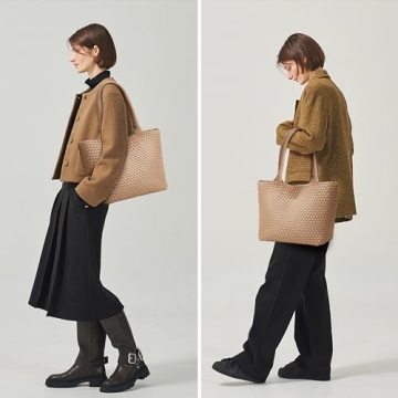 Stylish Woven Tote Bag for Women - Vegan Leather Essentials
