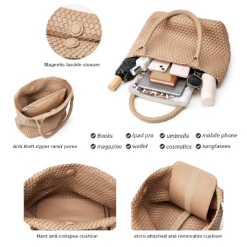 Stylish Woven Tote Bag for Women - Vegan Leather Essentials