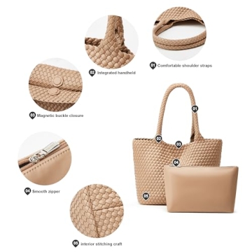 Stylish Woven Tote Bag for Women - Vegan Leather Essentials