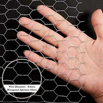 Chicken Wire Net for Craft Floral Chicken Wire Galvanized Hexagonal Wire Mesh Wire Animal Fence Netting, Home Use and Gardening, Silver, 13.7 x 236.2 Inch with Wire Cutting Pliers (1 Roll)