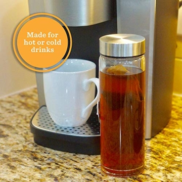 Wide Mouth Glass Juice Bottles 4-Pack BPA Free Leakproof