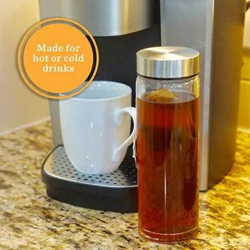 Wide Mouth Glass Juice Bottles 4-Pack BPA Free Leakproof