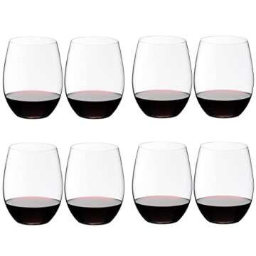 Riedel O Crystal Wine Glass Set of 8 for Cabernet Merlot