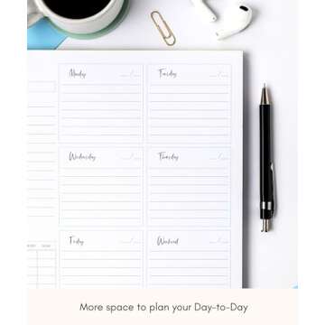Lamare Weekly Planner Notepad Tear Off – Premium 52 Thick Paper Weekly Sheets, Undated Weekly Planner Pad, Daily To Do List Notepad, Habit Tracker, Academic Planner Notebook, Weekly To Do List Notepad