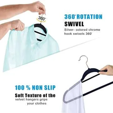Stylish GVTECH Velvet Hangers 50 Pack Non Slip Heavy Duty
