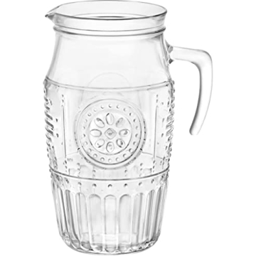 Bormioli Rocco Romantic Floral Glass Pitcher, 60.75 oz | Made In Italy