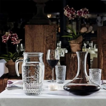 Elegant Floral Glass Pitcher by Bormioli Rocco - 60.75 oz