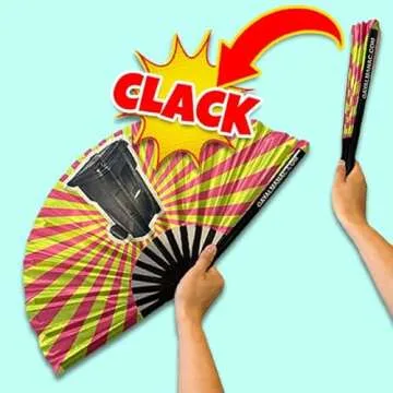 PandaTak Gay Pride Large Folding Fans, 13'' Bamboo Fan with UV Reactive Ink, for LGBTQ Circuit Parties & Raves (Jesus - I Saw That|)