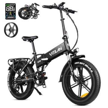VITILAN V3 Foldable Electric Bike 20 Inch Fat Tire E Bike for Adults, 750W Eletric Bike 28 Mph, Fold...