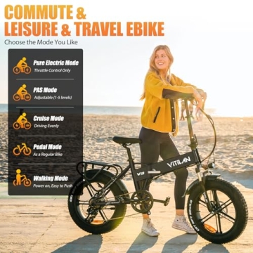 VITILAN V3 Foldable Electric Bike 28mph 750W Adventure Ready