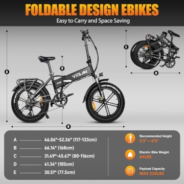 VITILAN V3 Foldable Electric Bike 28mph 750W Adventure Ready