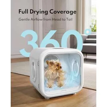 HomeRunPet Drybo Plus Automatic Pet Dryer Box - Ultra Quiet, Smart Temperature Control, 360° Efficient for Cats and Small Dogs