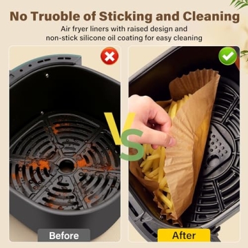 Non-stick Air Fryer Liners - 125pcs for Easy Cooking