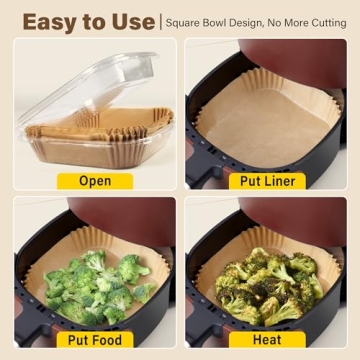 Non-stick Air Fryer Liners - 125pcs for Easy Cooking