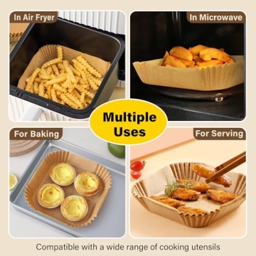 Non-stick Air Fryer Liners - 125pcs for Easy Cooking