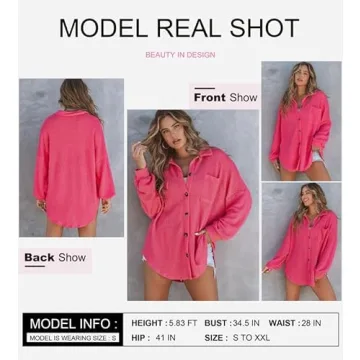 Dokotoo Women Waffle Knit Top 2024 Fashion Oversized Comfort