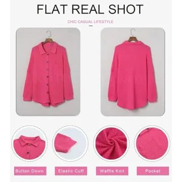 Dokotoo Women Waffle Knit Top 2024 Fashion Oversized Comfort