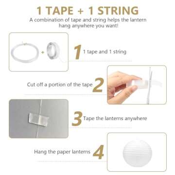 Sage Green Paper Lanterns,16Pack Gold Green White Party Decorations with Tape and String,Hanging Lantern for Bridal Shower Decor,Graduation,Wedding,Tropical,Birthday Party Supplies(Sage Green)