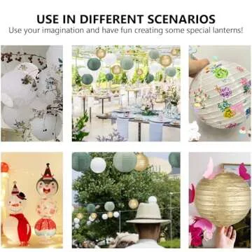 Sage Green Paper Lanterns,16Pack Gold Green White Party Decorations with Tape and String,Hanging Lantern for Bridal Shower Decor,Graduation,Wedding,Tropical,Birthday Party Supplies(Sage Green)