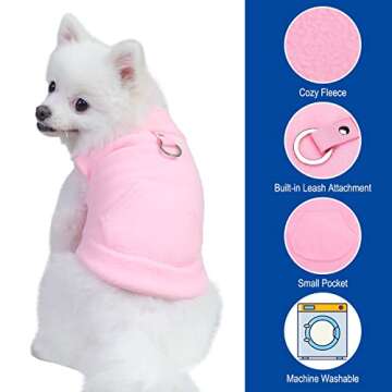 EXPAWLORER Polar Fleece Vest Dog Clothes - Fall Dog Sweater Pet Clothing, Warm Soft Pullover Sleevel...
